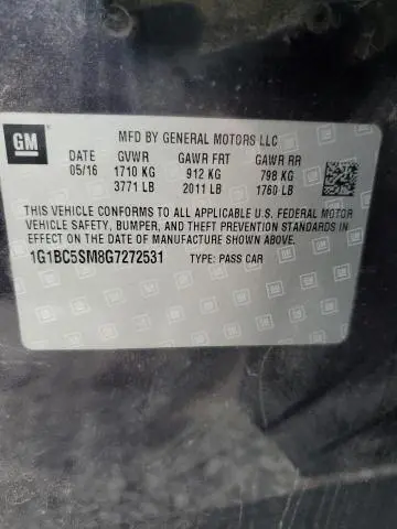 2016 CHEVROLET CRUZE LS  