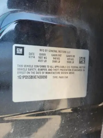 2014 CHEVROLET CRUZE LT  