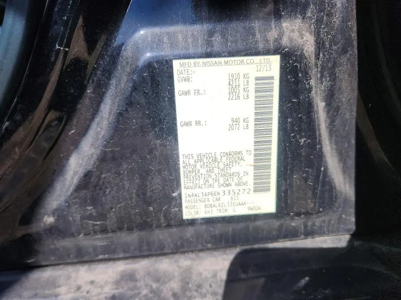 2014 NISSAN ALTIMA 2.5 S  
