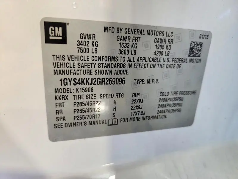 2016 CADILLAC ESCALADE ESV PLATINUM  