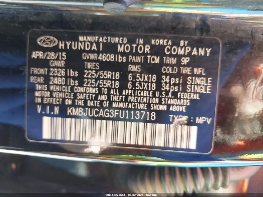 2015 HYUNDAI TUCSON LIMITED