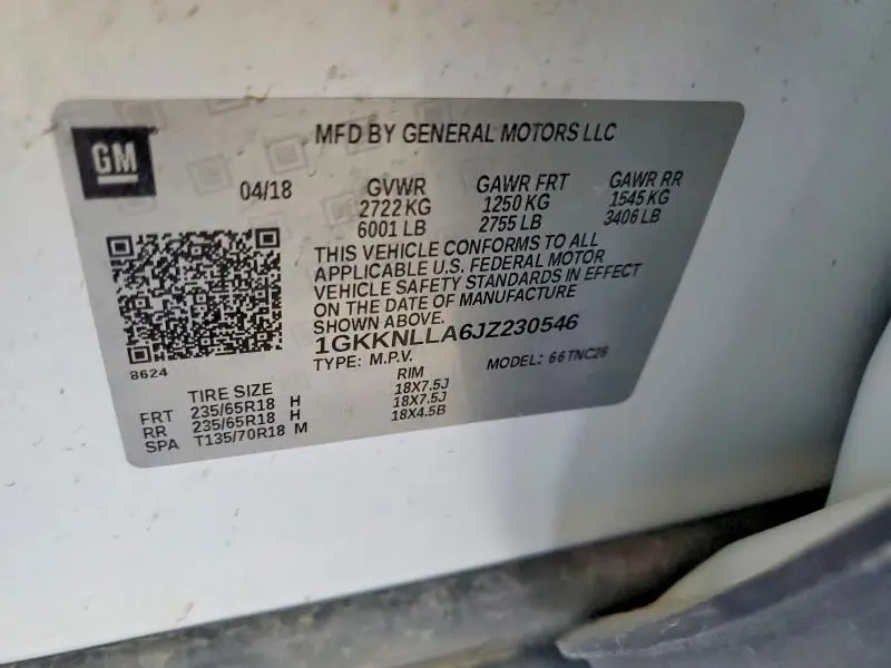 2018 GMC ACADIA SLE  