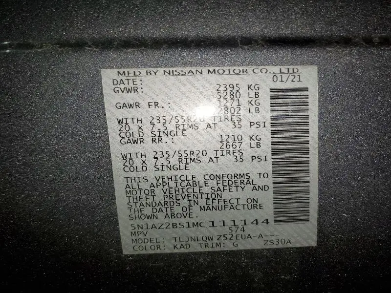2021 NISSAN MURANO SV  