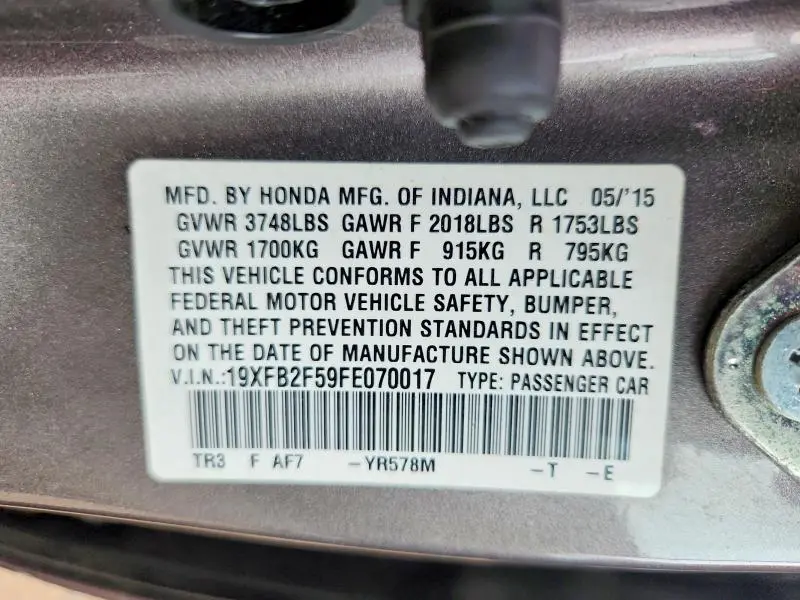 2015 HONDA CIVIC LX  