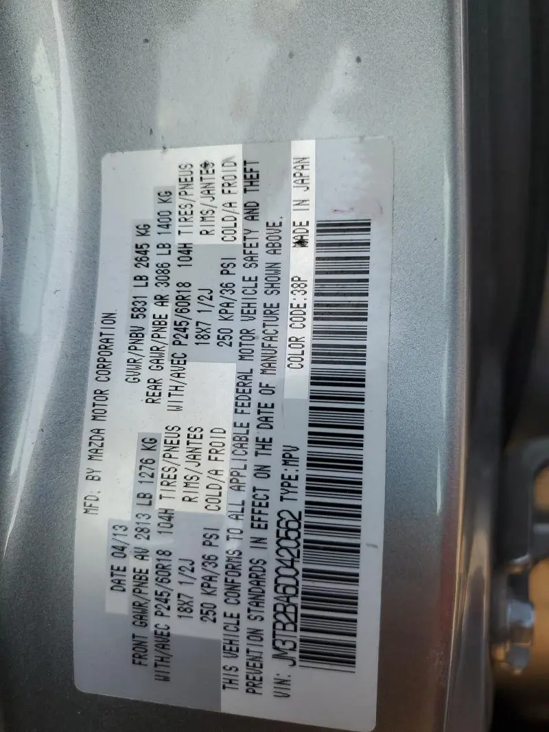 2013 MAZDA CX-9 SPORT  