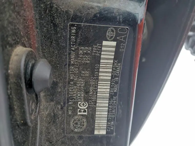 2013 TOYOTA COROLLA BASE  