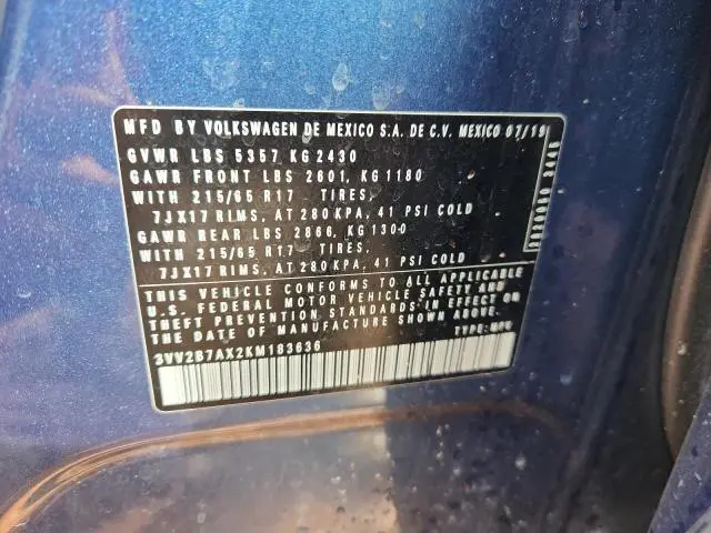 2019 VOLKSWAGEN TIGUAN SE