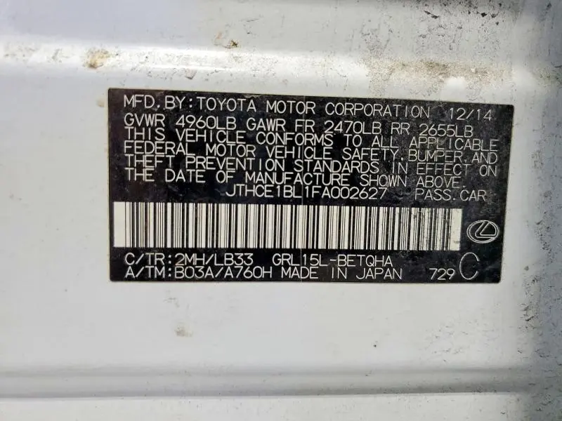 2015 LEXUS GS 350 CRAFTED LINE  