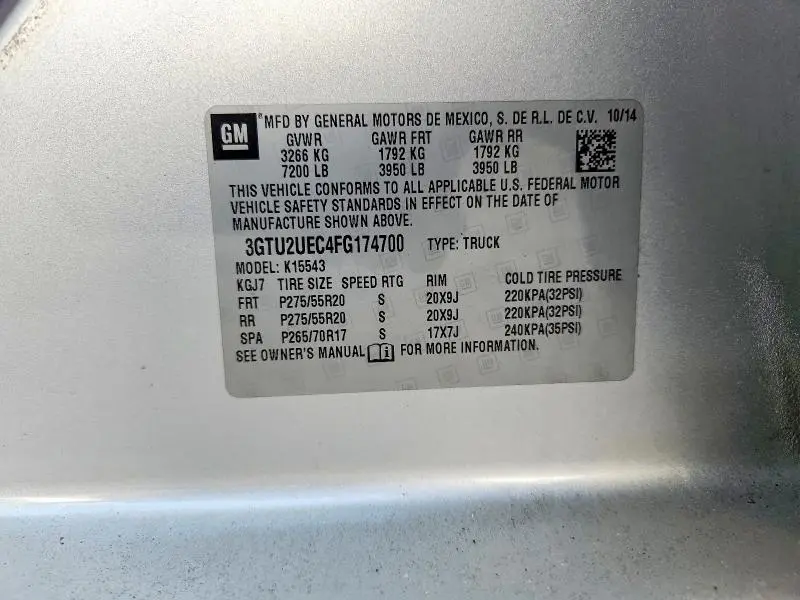 2015 GMC SIERRA K1500 SLE  