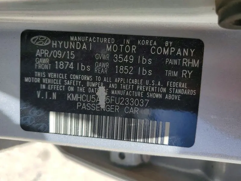 2015 HYUNDAI ACCENT SPORT  