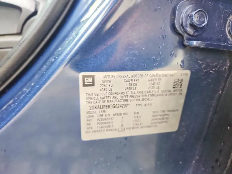 2016 GMC TERRAIN SLE  