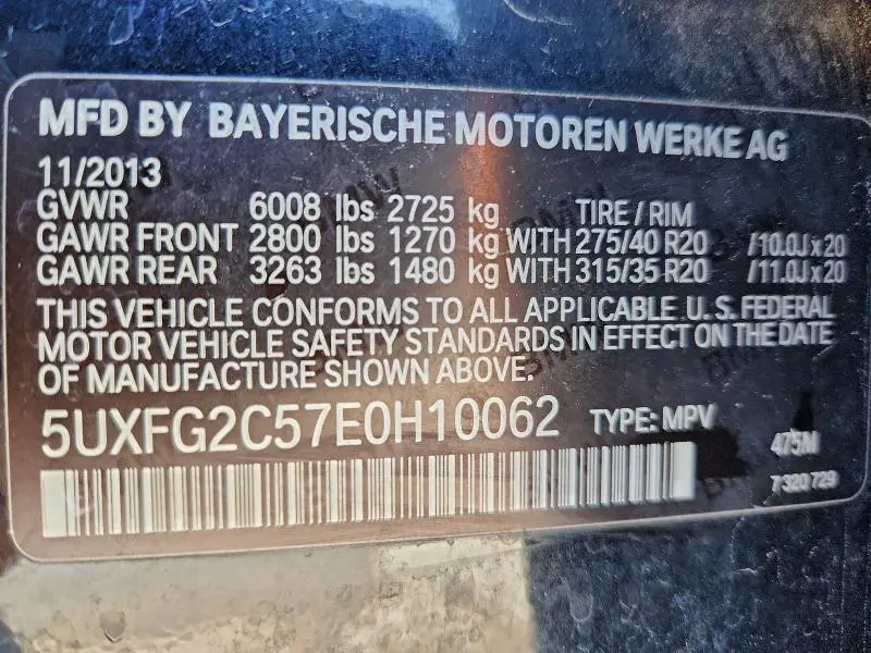 2014 BMW X6 XDRIVE35I  