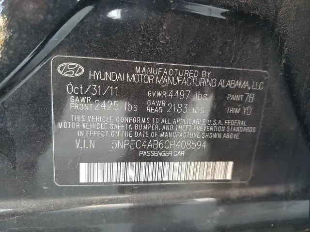 2012 HYUNDAI SONATA SE  