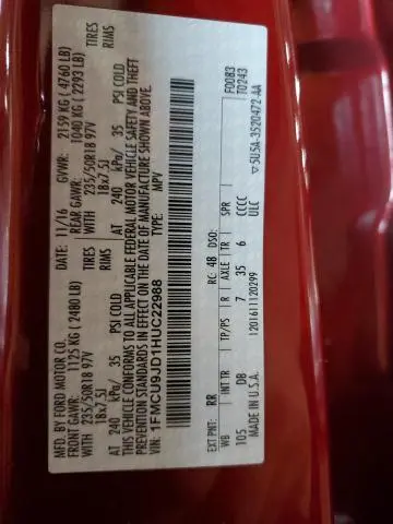 2017 FORD ESCAPE TITANIUM  