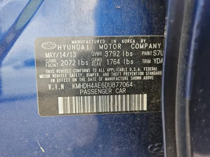2013 HYUNDAI ELANTRA GLS  