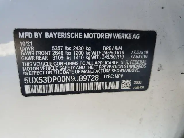 2022 BMW X3 XDRIVE30I  