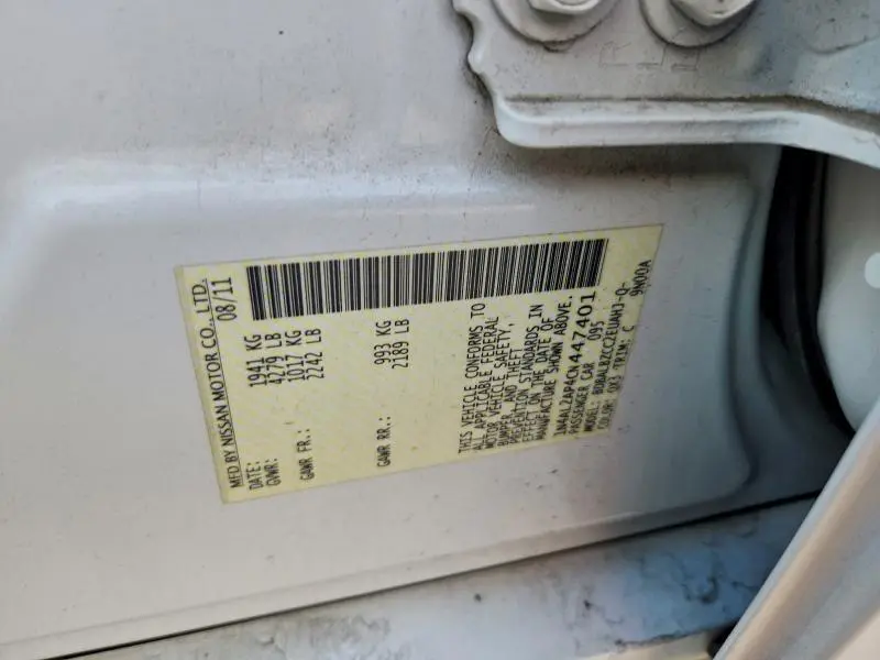 2012 NISSAN ALTIMA BASE  