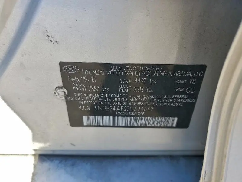 2018 HYUNDAI SONATA SE  