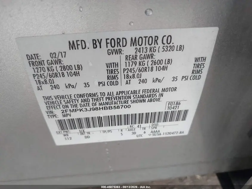 2017 FORD EDGE SEL
