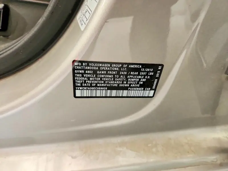 2014 VOLKSWAGEN PASSAT SEL  