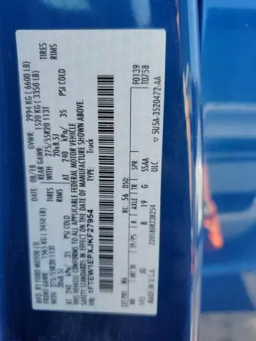 2018 FORD F150 SUPERCREW  