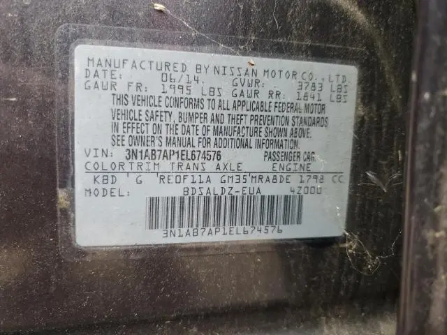 2014 NISSAN SENTRA S  