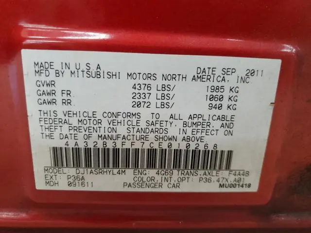 2012 MITSUBISHI GALANT ES