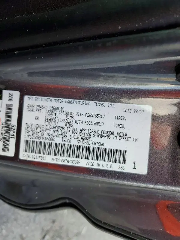 2017 TOYOTA TACOMA TRD SPORT  