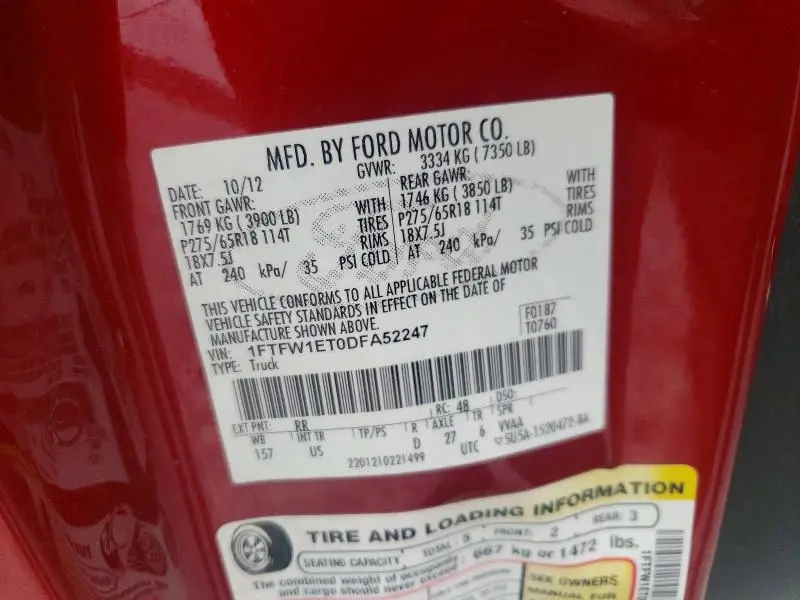 2013 FORD F150 SUPERCREW  