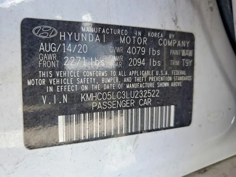 2020 HYUNDAI IONIQ LIMITED  