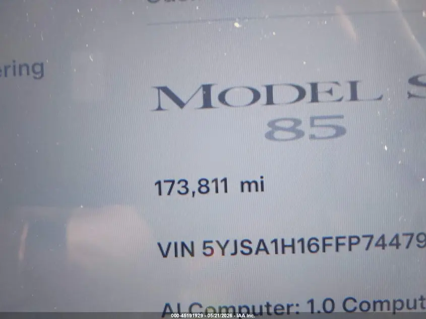 2015 TESLA MODEL S 60/70/85