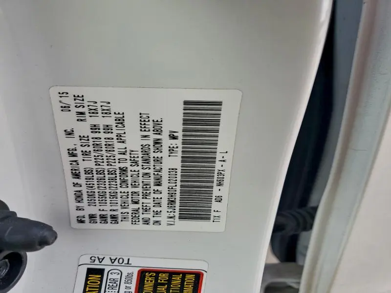 2015 HONDA CR-V TOURING  