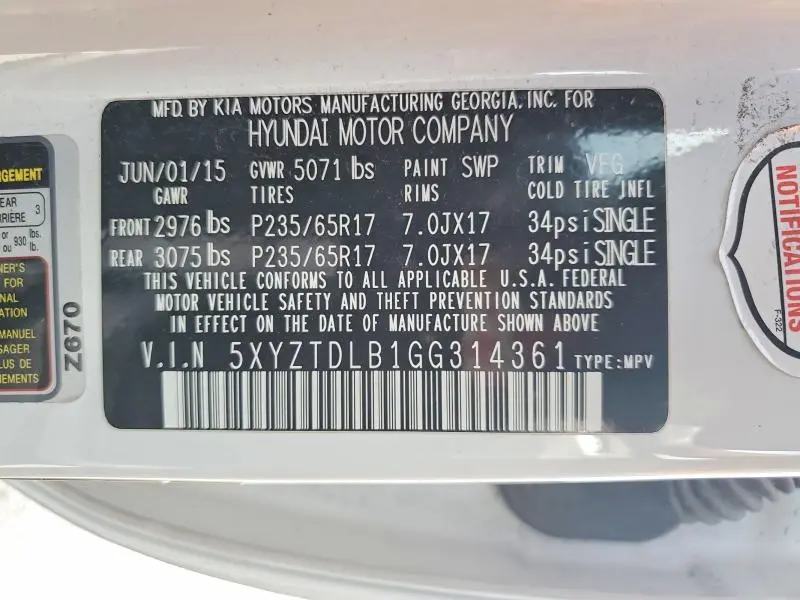 2016 HYUNDAI SANTA FE SPORT   