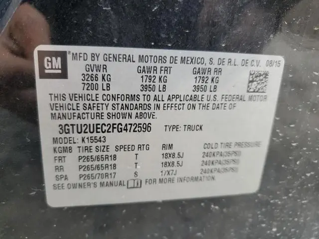 2015 GMC SIERRA K1500 SLE  