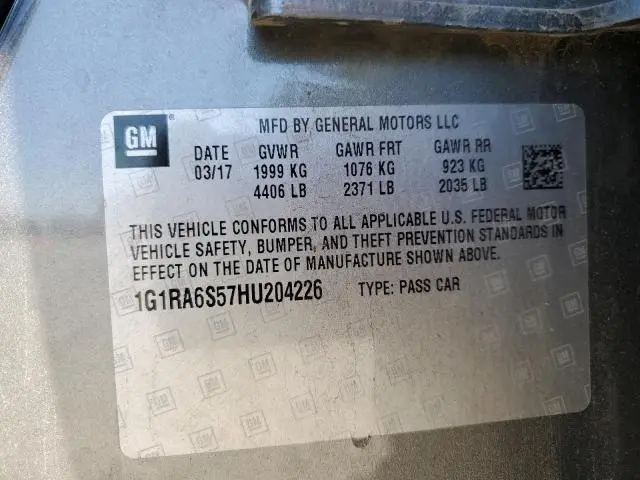 2017 CHEVROLET VOLT LT  