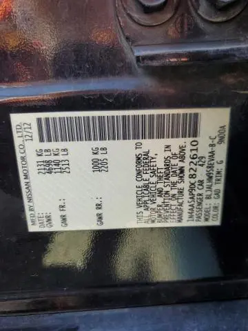 2013 NISSAN MAXIMA S  