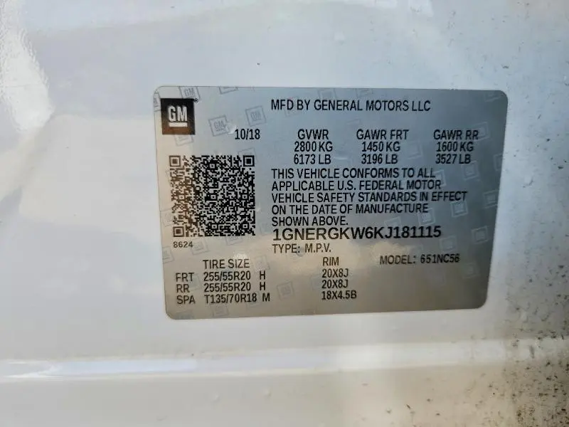 2019 CHEVROLET TRAVERSE LT  