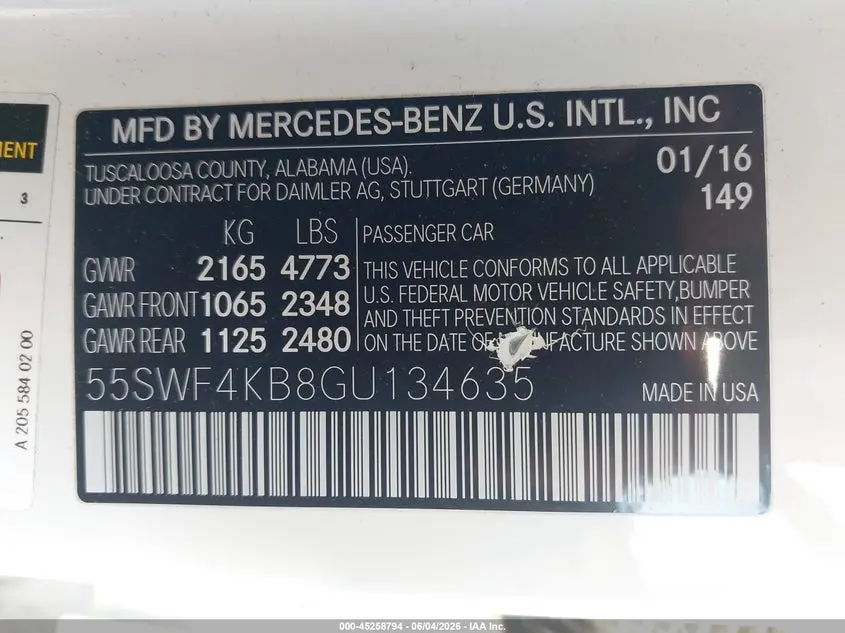 2016 MERCEDES-BENZ C 300 4MATIC