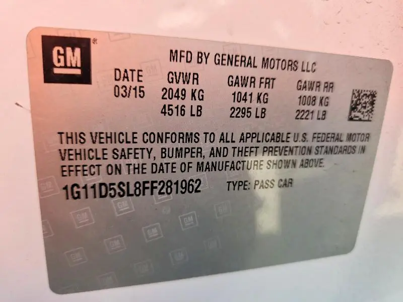 2015 CHEVROLET MALIBU 2LT  