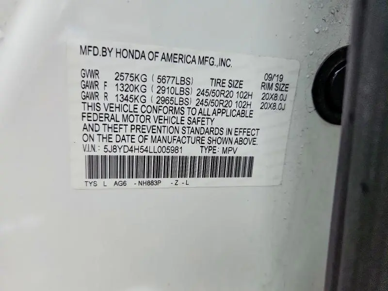 2020 ACURA MDX TECHNOLOGY  