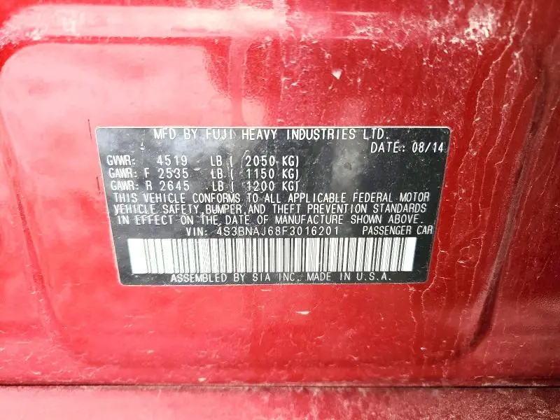 2015 SUBARU LEGACY 2.5I LIMITED  