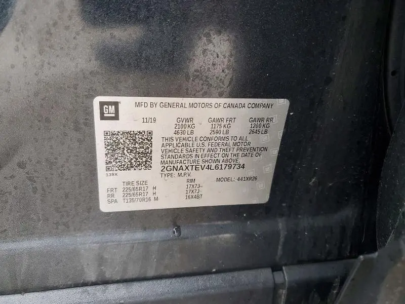 2020 CHEVROLET EQUINOX LT  