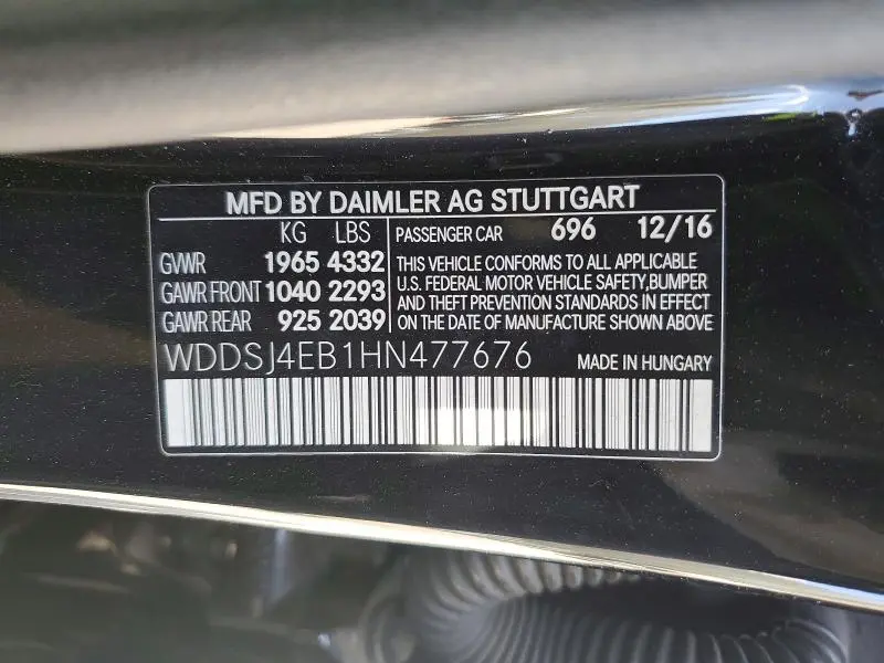 2017 MERCEDES-BENZ CLA 250  