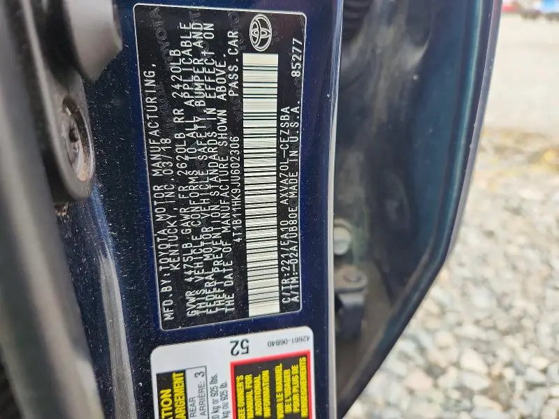 2018 TOYOTA CAMRY SE  