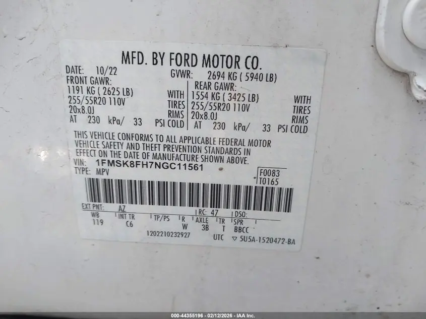 2022 FORD EXPLORER LIMITED