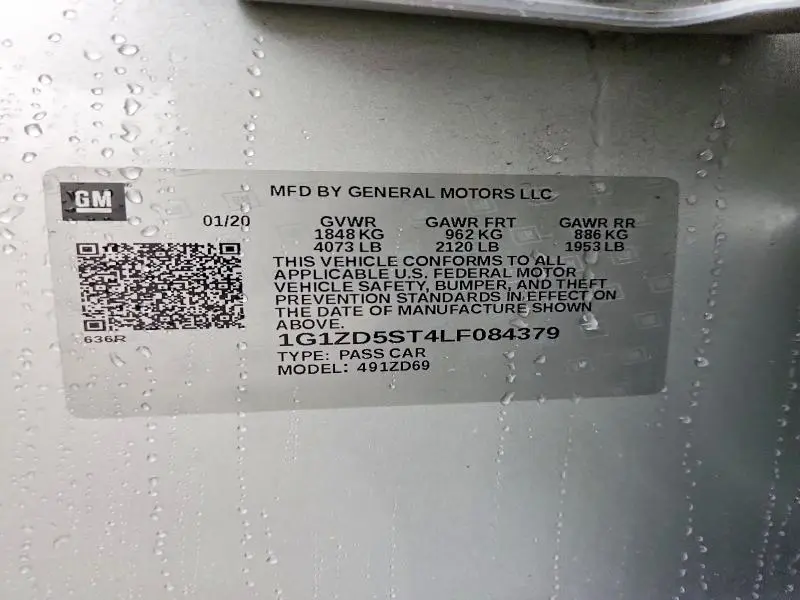 2020 CHEVROLET MALIBU LT  