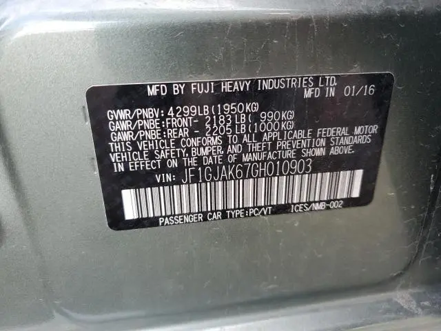 2016 SUBARU IMPREZA LIMITED  