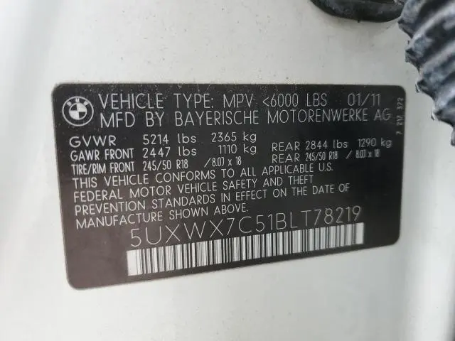 2011 BMW X3 XDRIVE35I  
