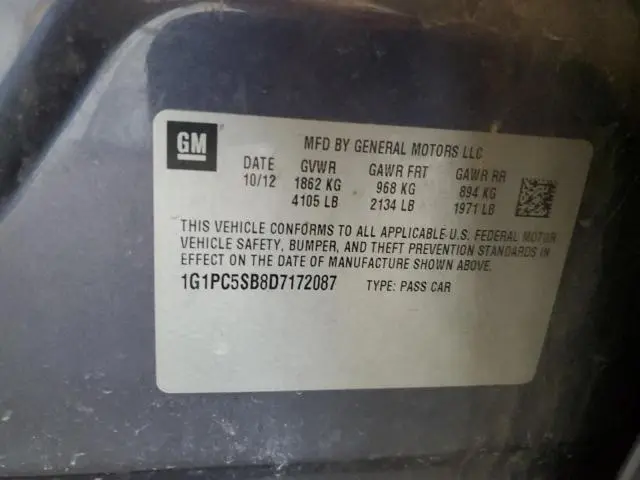 2013 CHEVROLET CRUZE LT