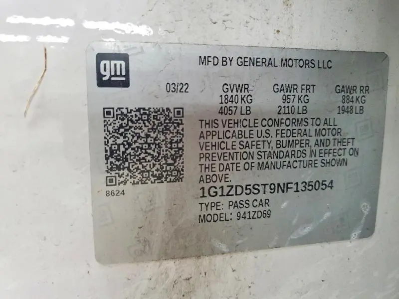 2022 CHEVROLET MALIBU LT  